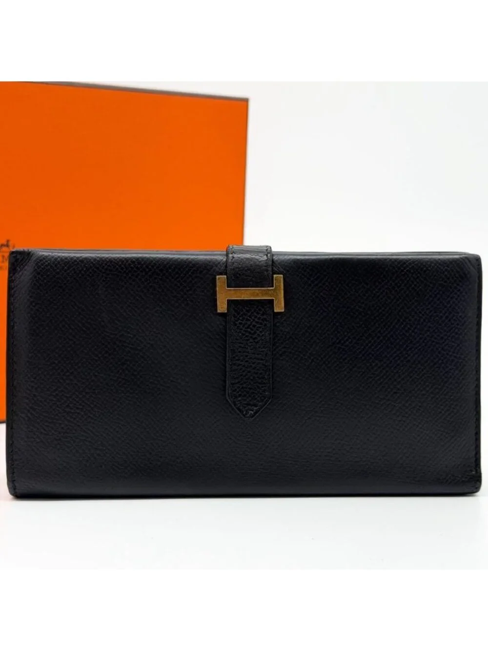 Hermes Bearn Classic Veau Epsom Black Bifold Wallet